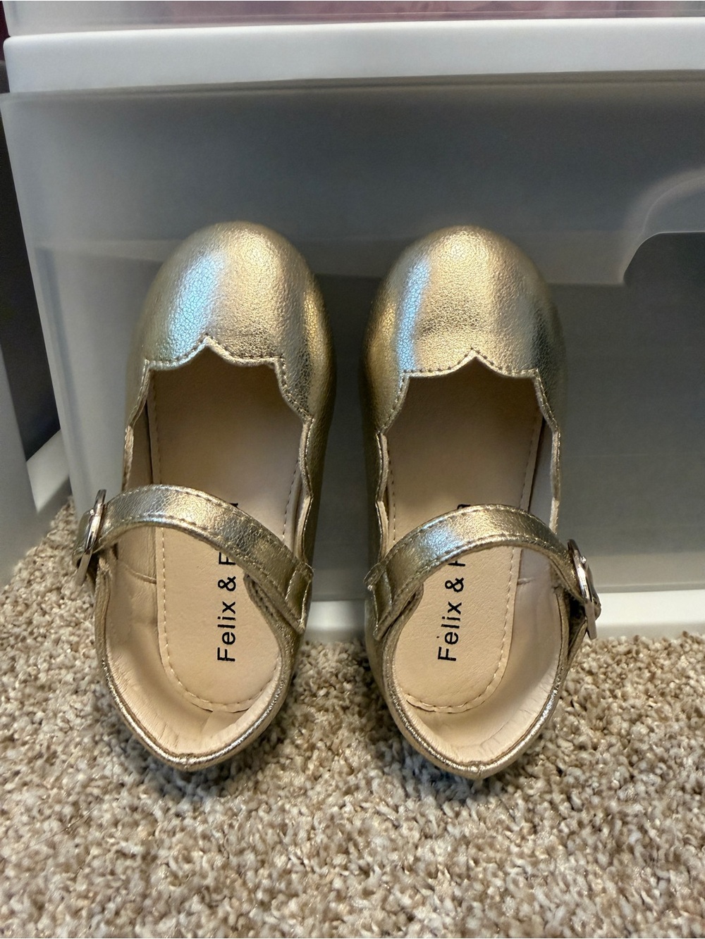 Felix & Flora Toddler Girls Gold MaryJane Shoes